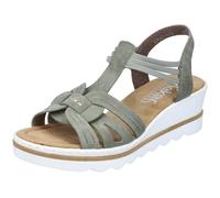 Rieker Sandales à lanières vert / blanc, Taille 40