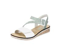 Rieker Sandales à lanières vert pastel / blanc, Taille 38