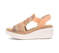 Rieker Sandales anti-stress pour femme Abricot Weave, Orange, 38 EU