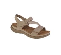 Rieker Sandales Femme 64870 – Sandales fines d'été, confortables et plates, Beige 38 EU / 5 UK