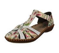 Nu-pieds talon plat Rieker femme - Blanc - Basse - Scratch - 2 cm 40