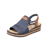 Rieker Sandales bleu foncé / marron, Taille 40