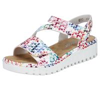 Rieker Sandales bleu / rose foncé / rouge sang / blanc, Taille 41