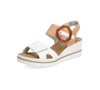 Rieker Sandales compensées pour femme 67476 Blanc Combi Taille 38/39 EU