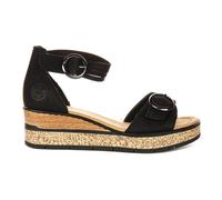 Rieker - Sandales compensées à boucle - Femme - Chaussures - Noir - Taille: 40 EU