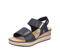 Rieker Sandales Compensées à Talon-Coin, Plateau, Noires 63781