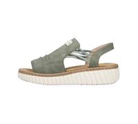 Rieker sandales compensées femme vertes - bride élastique, talon 40 mm, confort 41