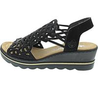 Rieker Femme 67465 Sandales compensées, Noir, 40 EU