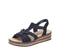 Rieker Sandales compensées pour femme 62969 Noir 36 EU
