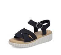 Rieker Sandales compensées pour femme 63270, Noir 00., 40 EU Weit