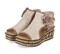 Rieker Sandales compensées pour femme 68180 Beige 39 EU