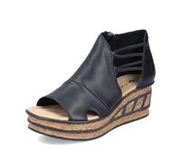 Rieker Sandales compensées pour femme 68197, Noir 00., 42 EU