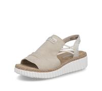 Rieker Sandales compensées pour femme 69262, Beige 62, 40 EU Weit