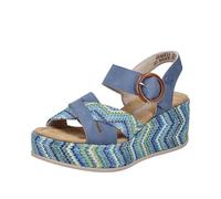 Rieker Sandales compensées pour femme 69469 Bleu 39 EU