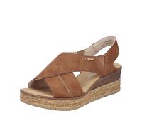 Rieker Sandales compensées pour femme Marron 39 EU