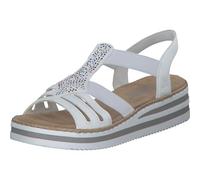 Rieker Femme V0240 Sandales compensées, Blanc, 38 EU