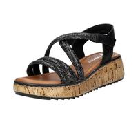 Rieker Sandales compensées pour femme V1762 - Noir - 40 EU