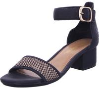 Rieker sandales compensées pour femmes 32024-36, 32024-37, 32024-38, 32024-39, 32024-40, 32024-41, 32024-42 RIE-64952 noir/naturel 36
