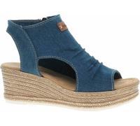 Rieker Sandales compensées pour femmes Bleu Denim vegan Taille : 39
