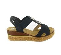 Rieker - Sandales compensées V7972 - Femme - Chaussures - Bleu - Taille: 37 EU