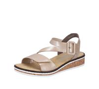 Rieker Sandales compensées V3660 pour femme, Beige 61, 36 EU
