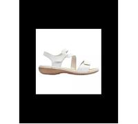 Rieker Sandales femme blanches en cuir - fermeture scratch, semelle plate, légères 38