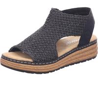 Rieker Sandales Femme Noir Synthétique Textile Mix Taille : 38