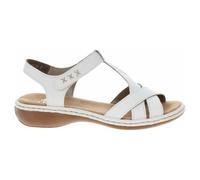 Rieker Sandales Femmes Plates Blanc Loisirs, Taille:37 EU