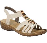 Rieker Sandales Femmes Sandales plates Beige Loisirs, Taille:36 EU