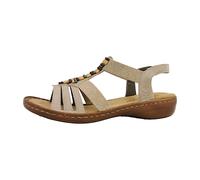 Rieker Sandales Femmes Sandales plates Beige Loisirs, Taille:42 EU