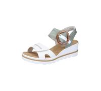 Rieker Femme Sandales 67476, Dame Sandales Fines,Chaussure d'été,Sandale d'été,Confortable,Plate,Vert (grün Kombi / 81),38 EU / 5 UK