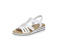 Rieker Femme V0240 Sandales compensées, Blanc, 37 EU