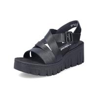 Rieker Sandales mode femme 68063 – Noir – Pointure 38 (EU)