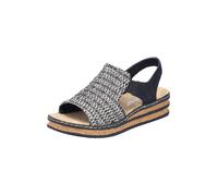 Rieker Sandales compensées 62971 pour femme, noir sable, 40 EU