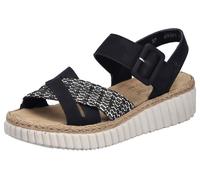 Rieker Damen Keilsandalen 69269, Frauen Sandalen,Sommerschuhe,Freizeitschuhe,offene Schuhe,Strandschuhe,Schwarz (00),43 EU / 9 UK
