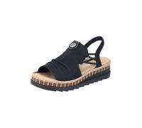Rieker Sandales à lanières pour Femme V7972 Noir Étroit Taille 36