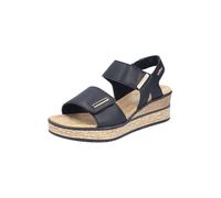 Rieker Sandales compensées pour femme 63781 Noir Taille 41 EU