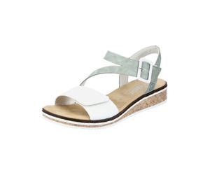 Rieker Sandales noisette / vert pastel / blanc, Taille 37