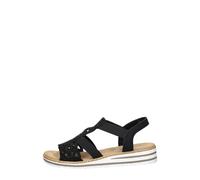 Rieker - Sandales plates - Femme - Chaussures - Noir - Taille: 36 EU