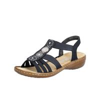 Rieker Sandales pour femme 608g9-45, bleu, 42 EU