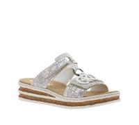 Rieker Sandales pour femme 62936, Argent platine, 37 EU
