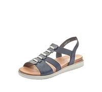 Rieker Sandales pour Femme Printemps/été V5051 T-Spangen, Bleu Pacifique 14, 39 EU