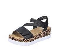 Rieker Femme V3964 Sandale, Noir, 42 EU