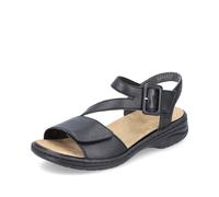 Rieker Sandales Pour Femmes En Cuir Noires 64561