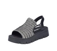 Rieker Sandales Pour Femmes Noires Beiges V1051