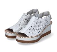 Rieker Sandales pour femmes/Sandales compensées Blanc Cuir lisse Taille : 39