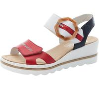 Rieker Femme Sandales 67476, Dame Sandales Fines,Chaussure d'été,Sandale d'été,Confortable,Plate,Rouge (Rot Kombi / 33),41 EU / 7.5 UK