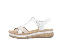 Rieker Sandales talon compensé V0919 Femme Taille 38 Blanc