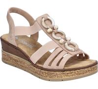 Rieker sandales, talon de plus de 35mm avec semelle en rose/rose, taille 37