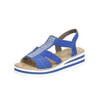 Rieker Sandales V0209 pour femme, bleu, 42 EU